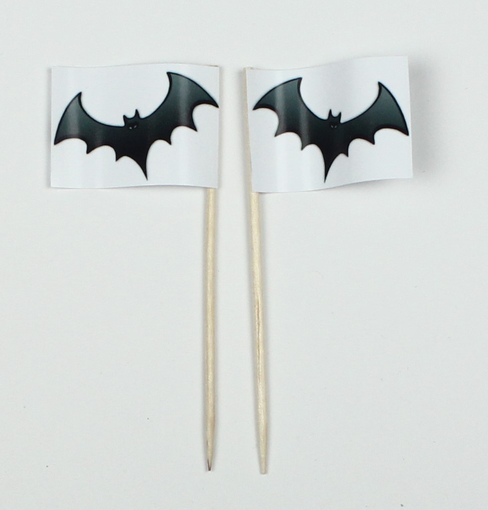 Party-Picker Flagge Fledermaus Halloween Papierfähnchen in Spitzenqualität 25 oder 50 Stück Beutel