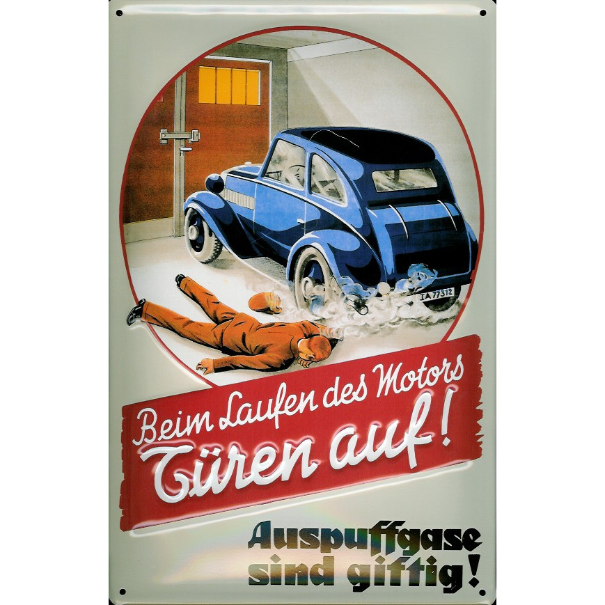 Blechschild Türen auf! Garagen Ausfuff Schild Nostalgieschild