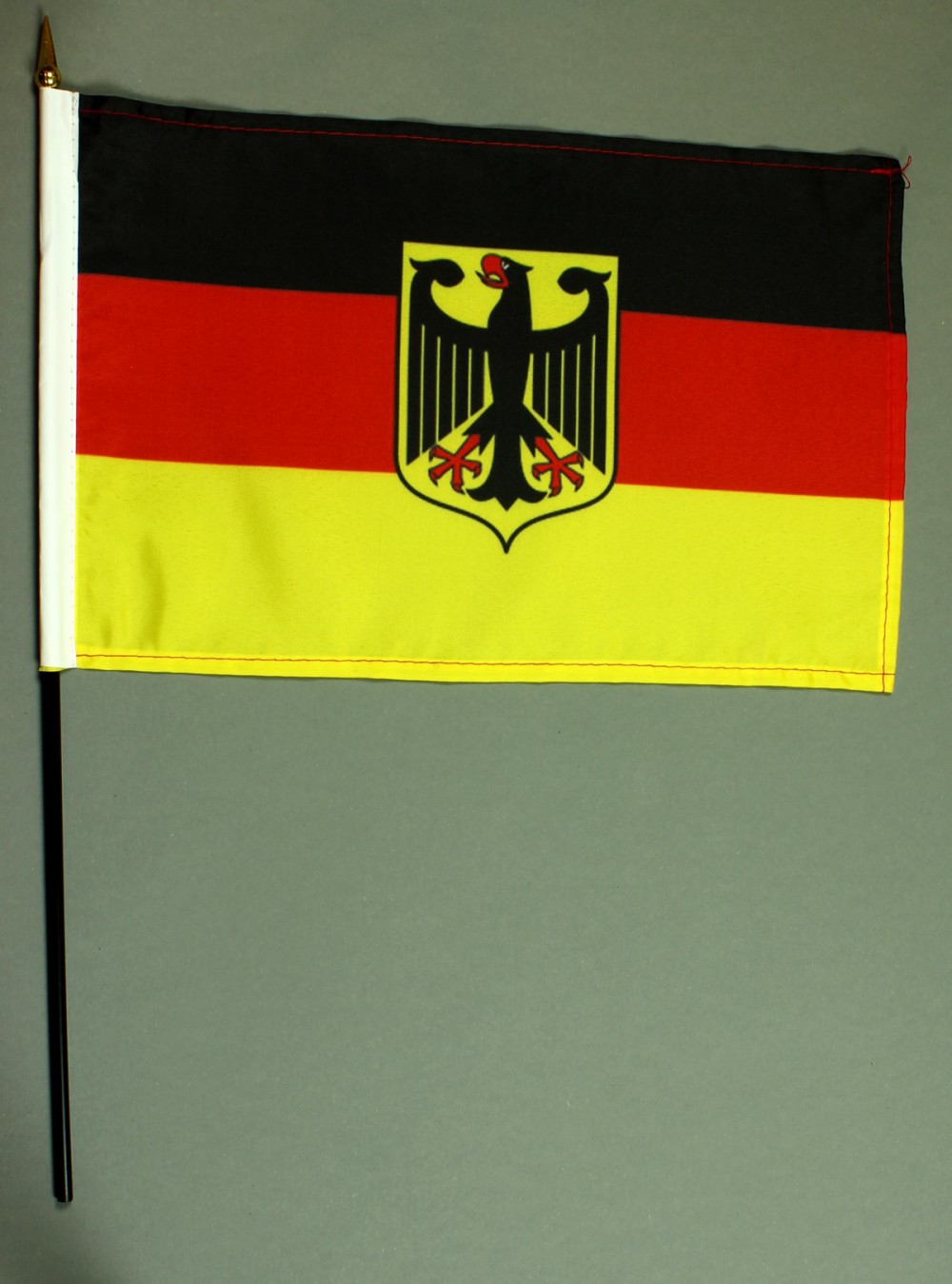 Tischflagge Deutschland Adler Dienstflagge 20x30 cm optional mit Tischflaggenständer aus Mahagoni Ho