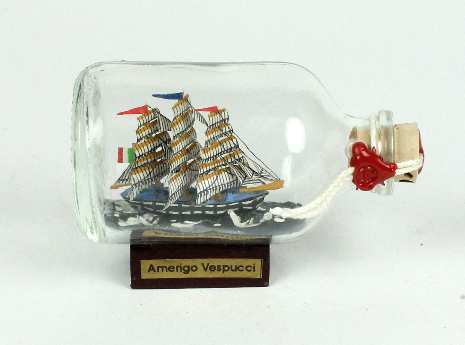 Amerigo Vespucci Mini Buddelschiff 50 ml ca. 7,2 x 4,5 cm Flaschenschiff