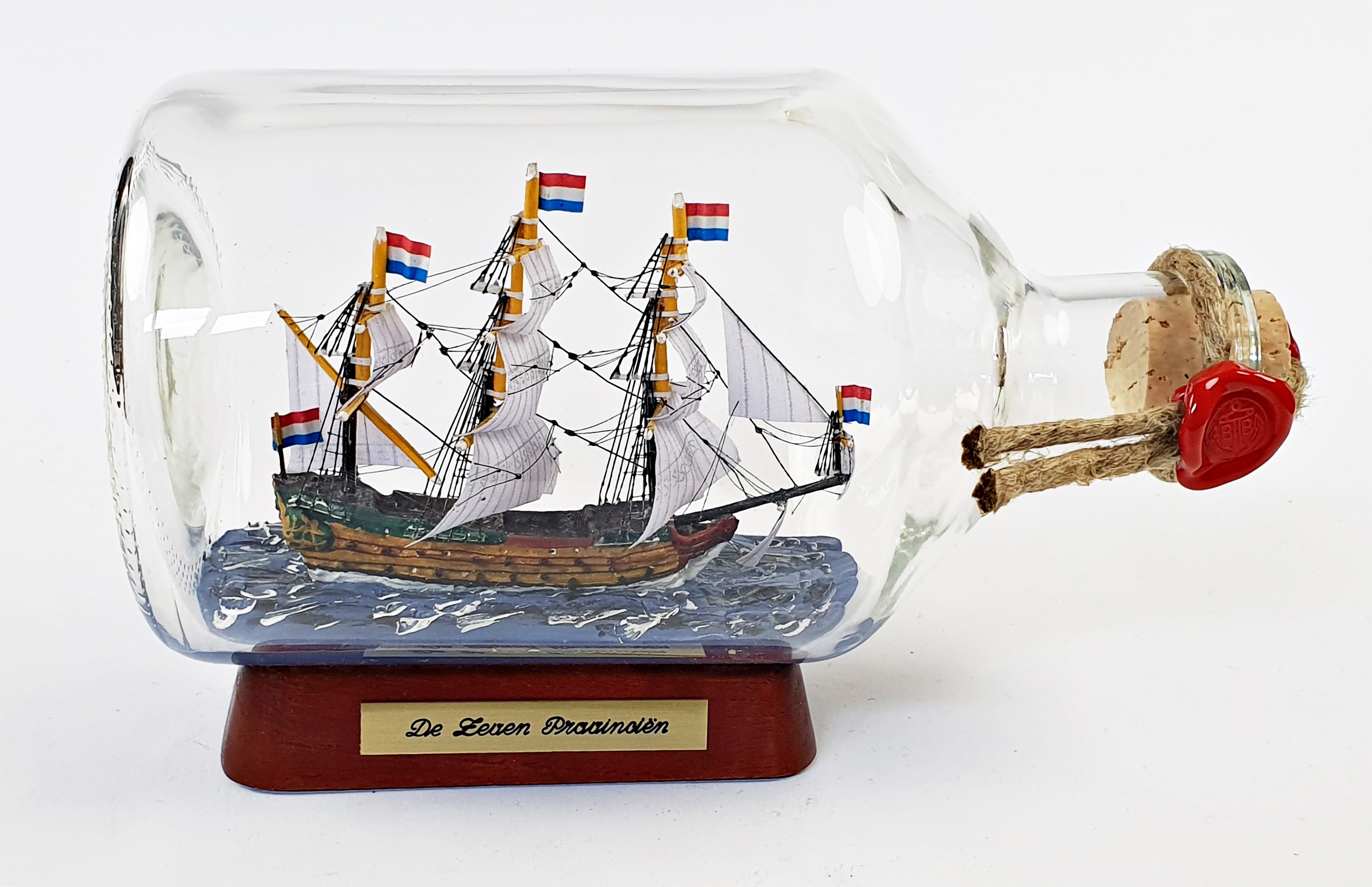 De Zeven Provincien 1 Liter Apothekerflasche Buddelschiff Museumsqualität