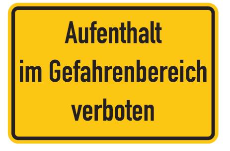 as72551 Aluminium Schild Aufenthalt im Gefahrenbereich verboten 200x300 mm geprägt