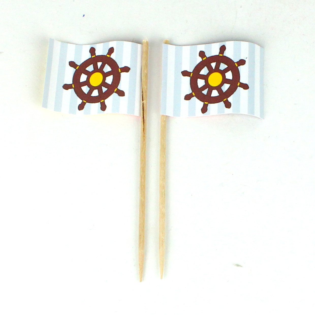 Party-Picker_Steuerrad Party-Picker Flagge Steuerrad blau weiß gestreift