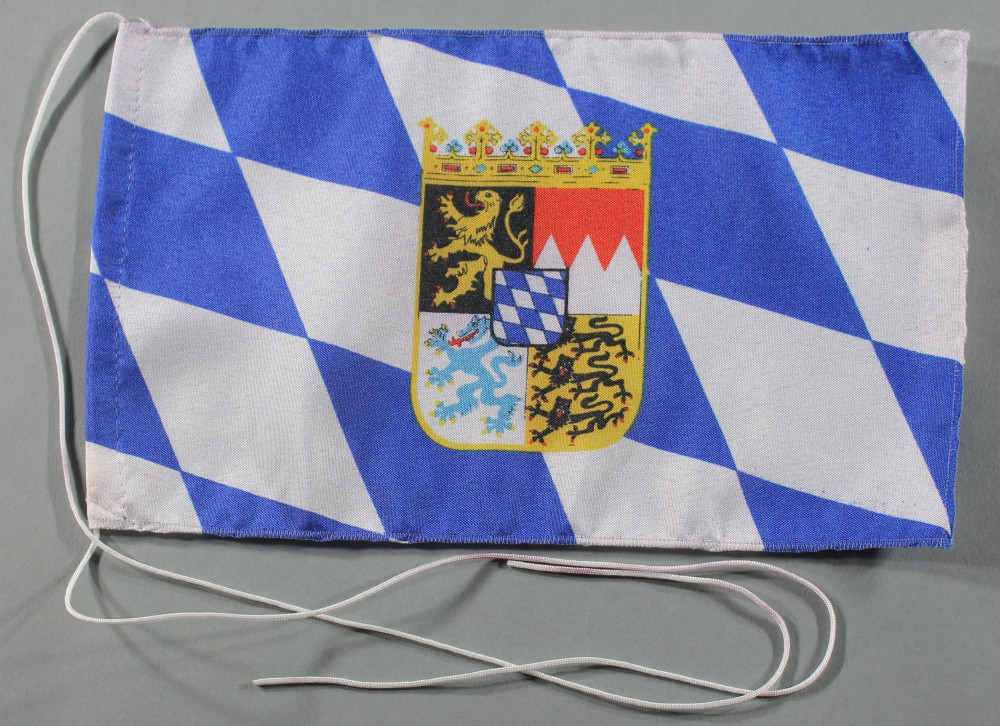 Tischflagge Bayern Raute mit Wappen 25x15 cm optional mit Holz- oder Chromständer Tischfahne Tischfä