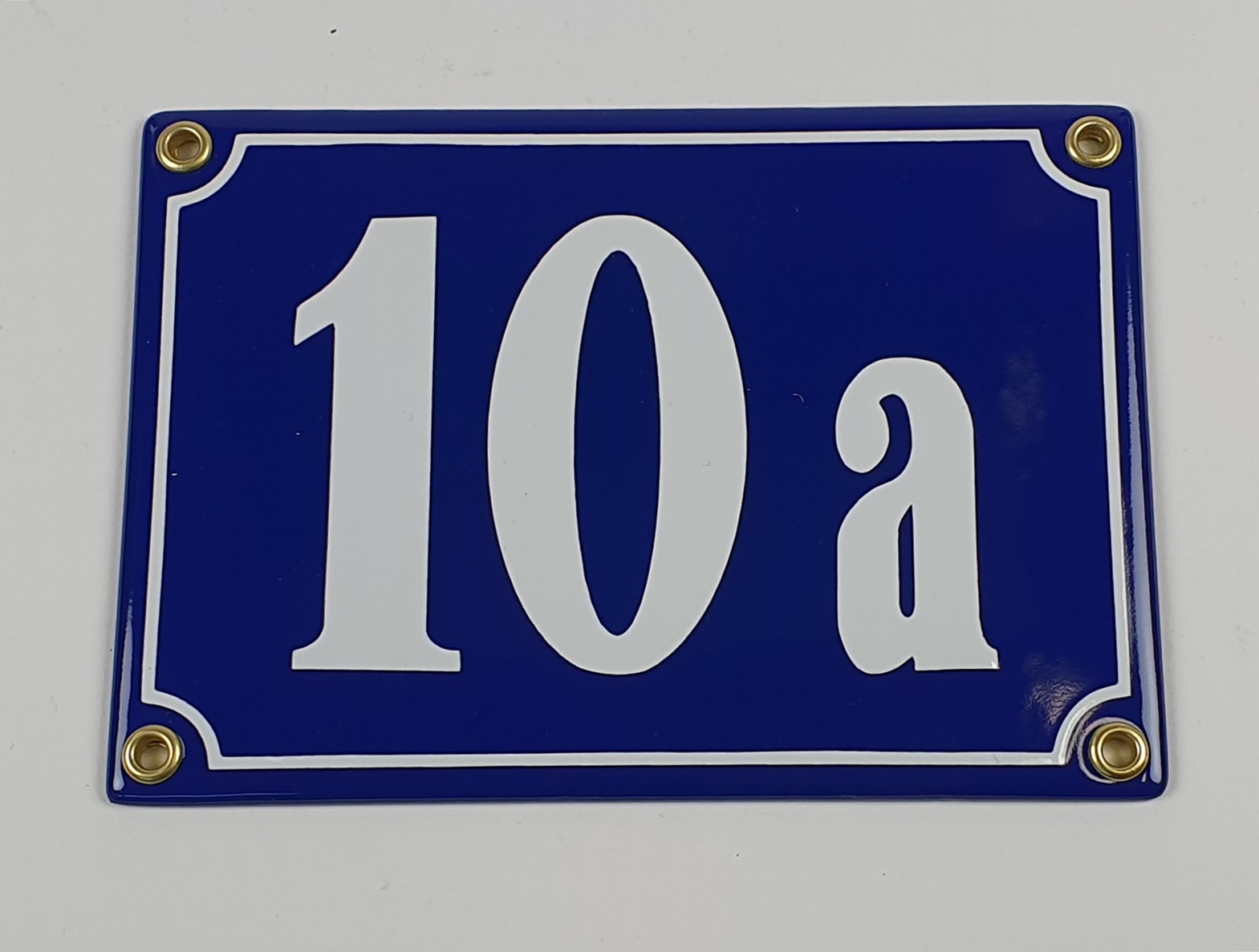 Hausnummernschild 10a blau Clarendon 17x12 cm Emailleschild