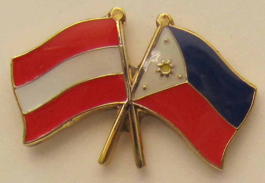 Oesterreich / Philippinen Freundschafts Pin Anstecker Flagge Fahne Nationalflagge