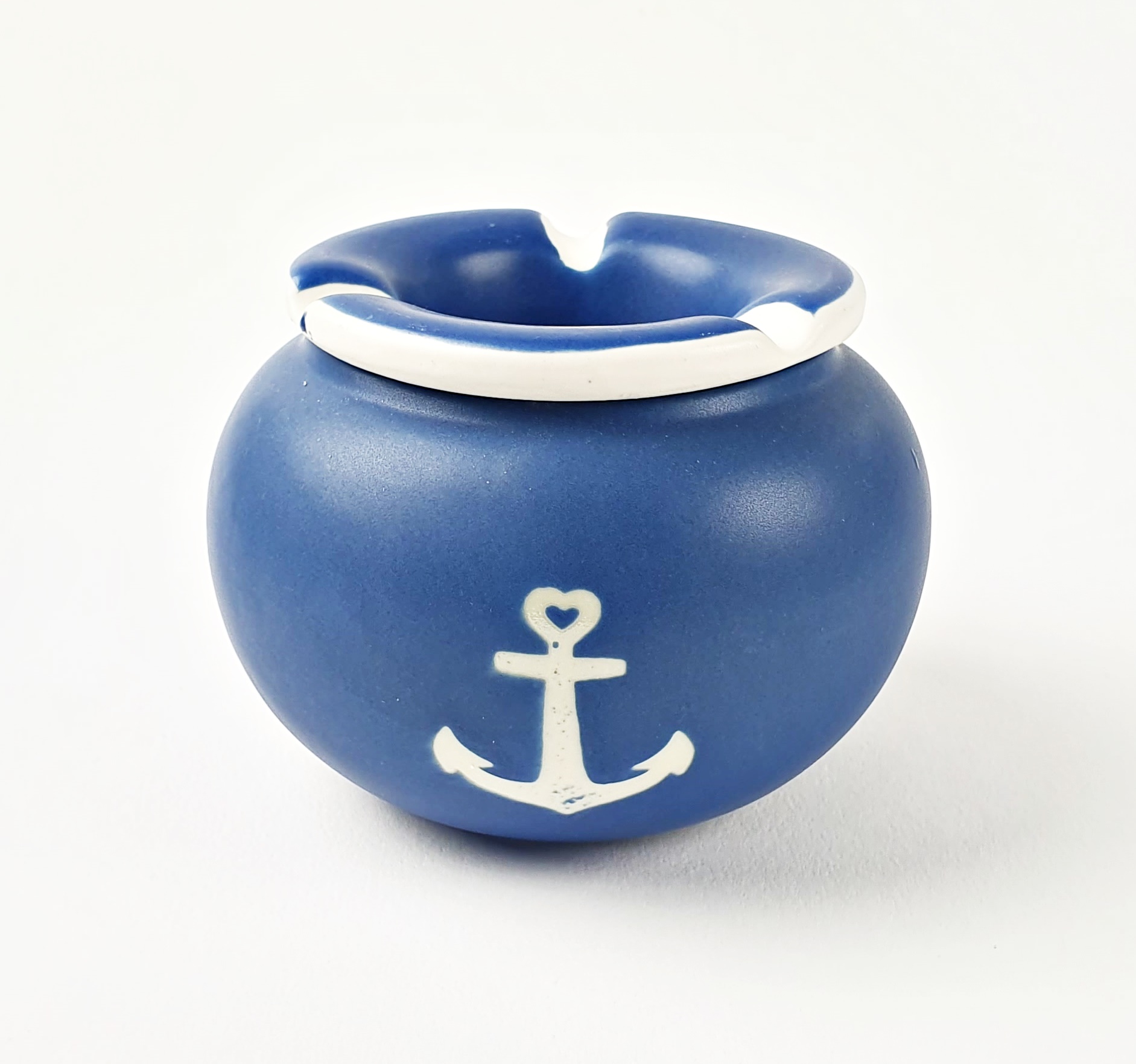 aschenbecher-anker-b Keramik Aschenbecher Anker Herz blau Windascher