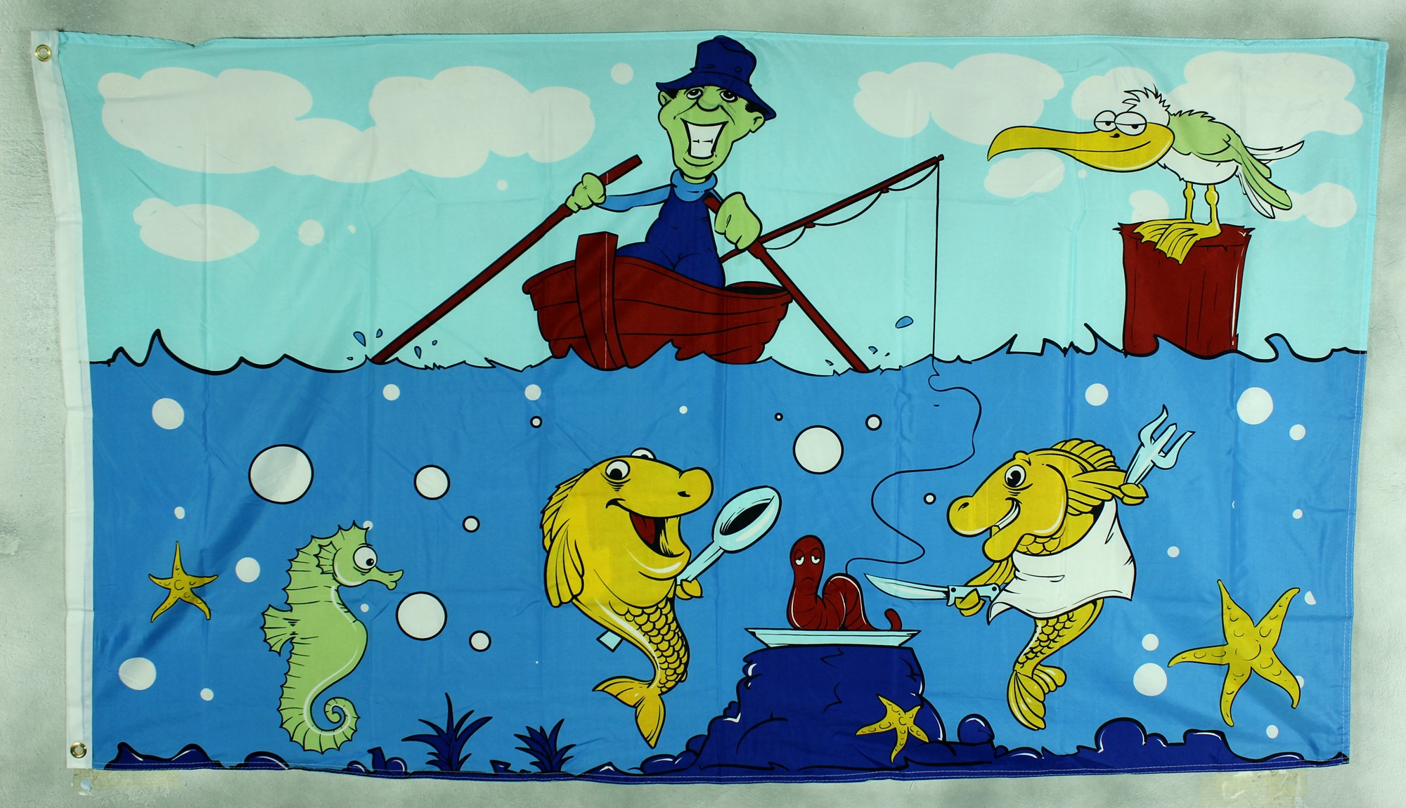 Flagge Fahne Angler Fische