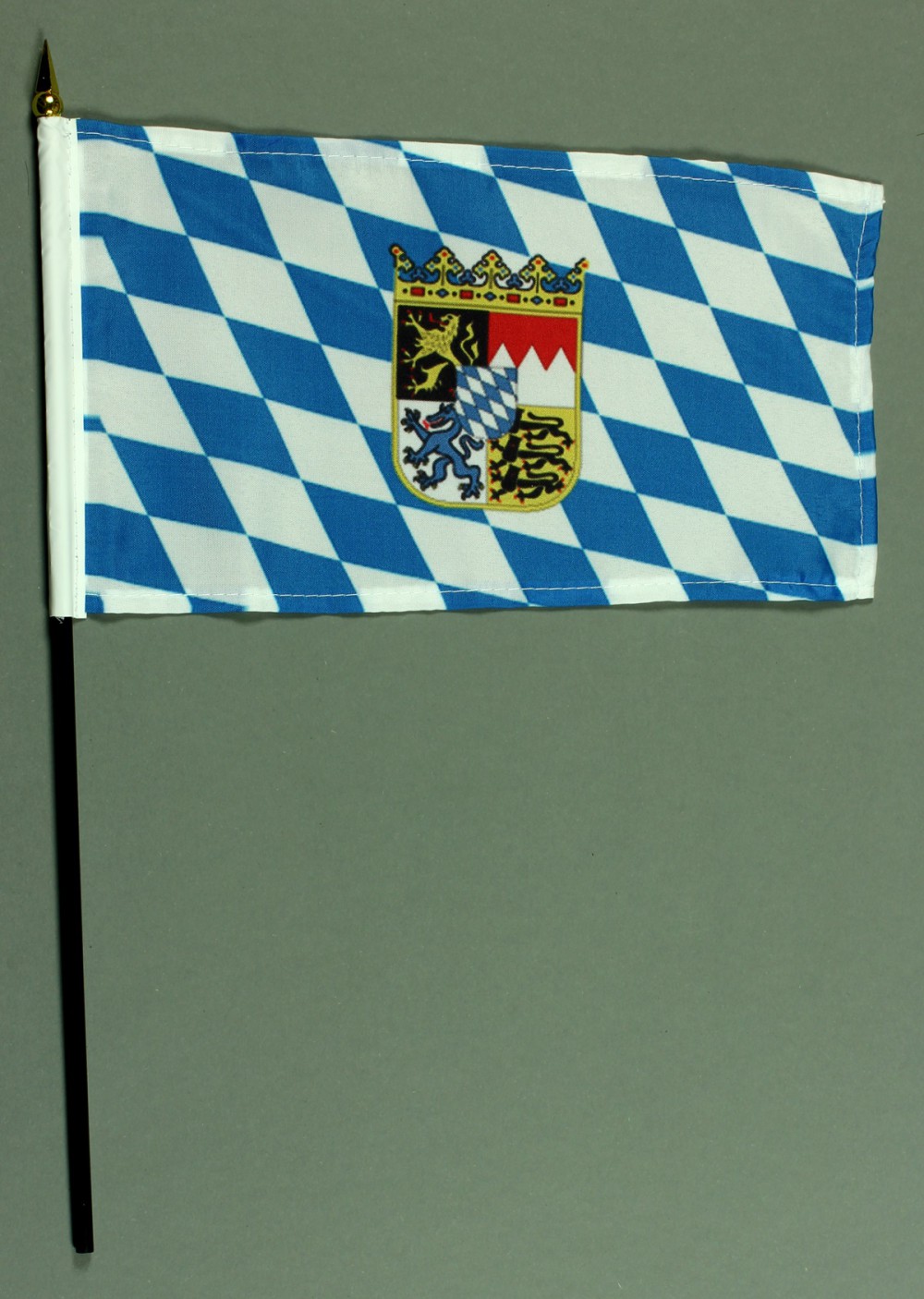 Tischflagge Bayern mit Wappen und Raute 25x15 cm BASIC optional mit Tischflaggenständer