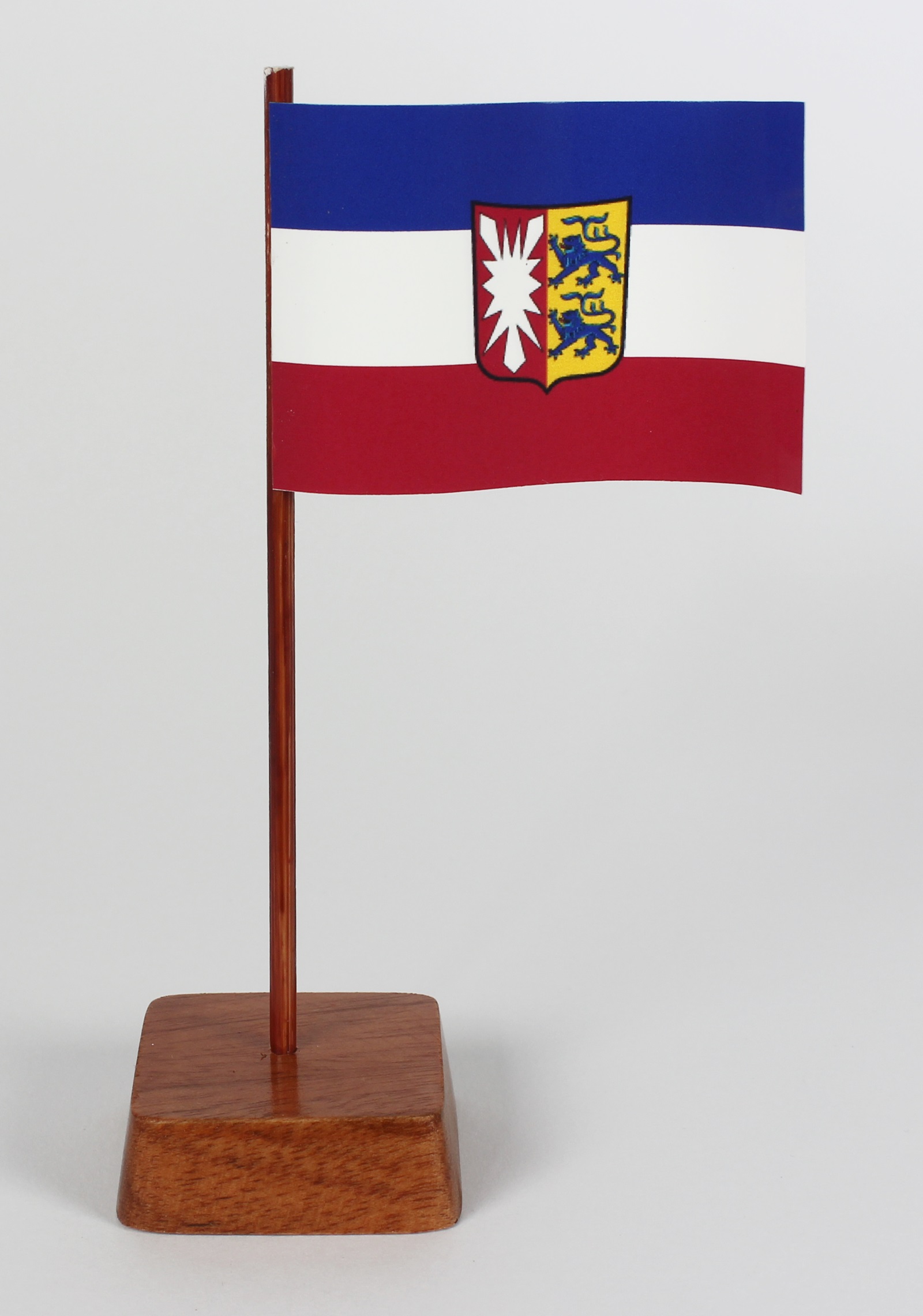 Mini Tischflagge Schleswig Holstein Höhe 13 cm Tischfähnchen