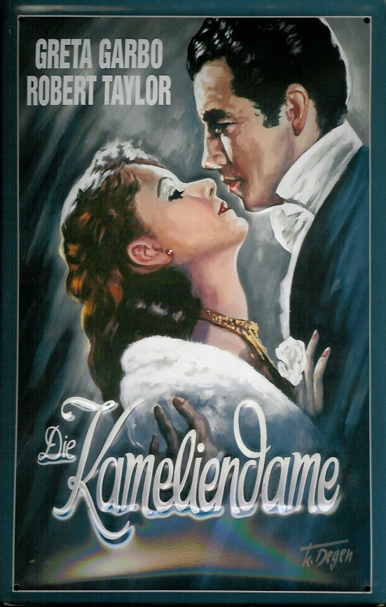 Blechschild Kameliendame Greta Garbo Filmplakat Werbeschild Schild Nostalgieschild