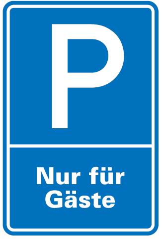 Aluminium Schild Parkplatz P Gäste 600x400 mm Alu 0,6 mm geprägt für Wandmontage