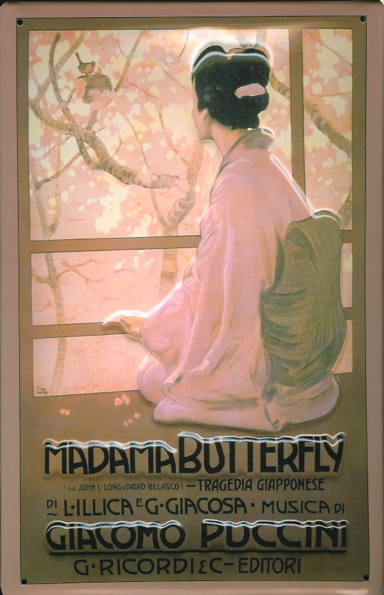 Blechschild Nostalgieschild Madama Butterfly Puccini Oper