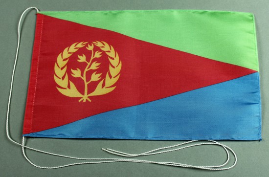 Tischflagge Eritrea 25x15 cm optional mit Holz- oder Chromständer Tischfahne Tischfähnchen