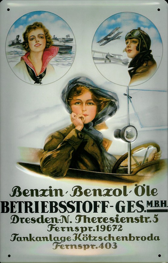A546-Betriebstoffe Blechschild Nostalgieschild Betriebsstoff Gesellschaft Dresden Benzin Benzol Öle