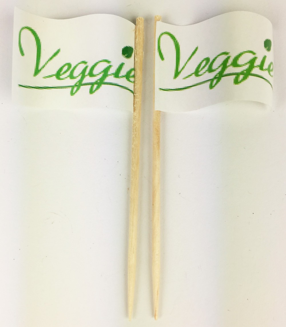 Veggie-Blatt Party-Picker Flagge Veggie Blatt grün Papierfähnchen in Spitzenqualität 50 Stück Beutel