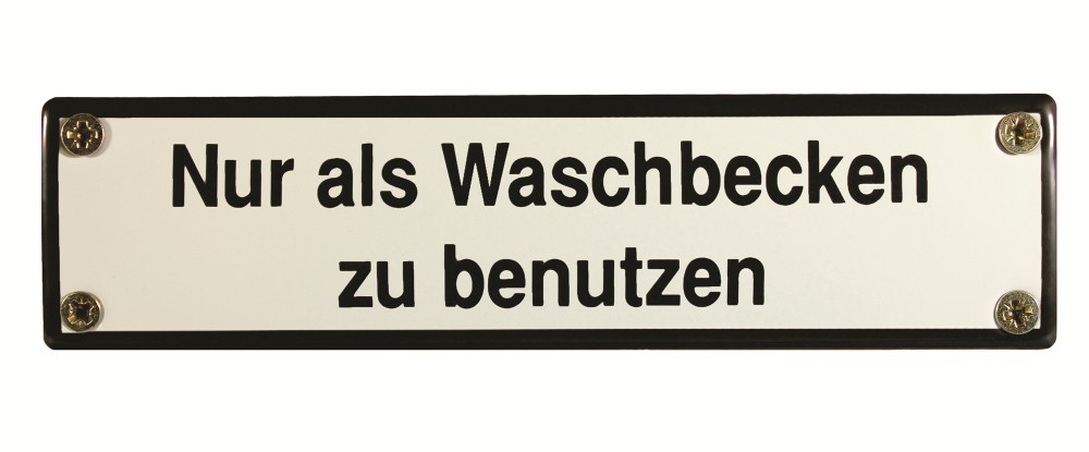 Eisenbahn Schild Nur als Waschbecken zu benutzen