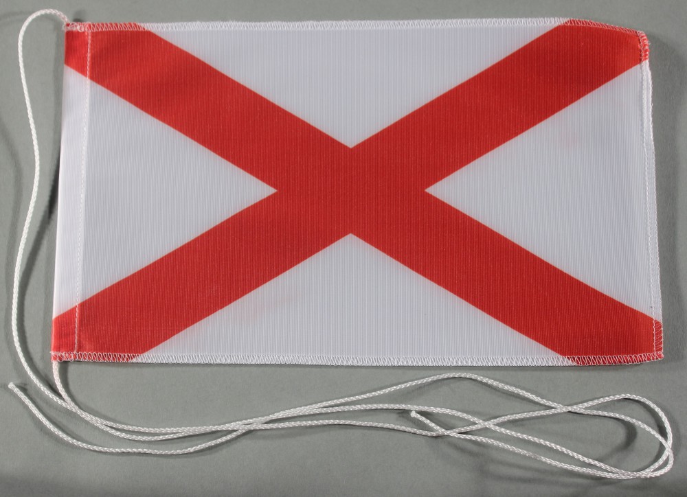 Tischflagge Alabama USA Bundesstaat US State 25x15 cm optional mit Holz- oder Chromständer Tischfahn