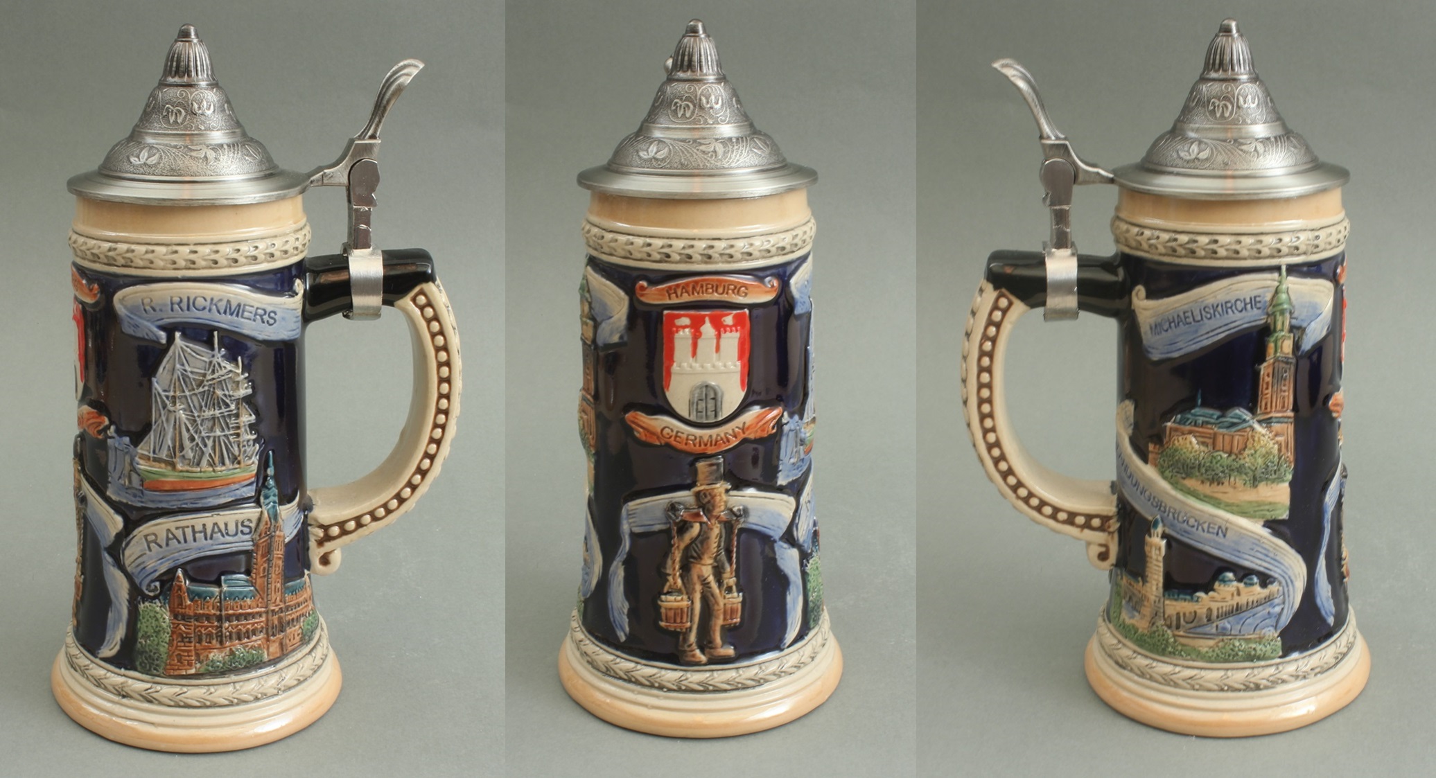 bierkrug-hamburg-hummel-deckel-300ml Bierkrug mit Deckel Hamburg Hummel klein 0,25 Liter