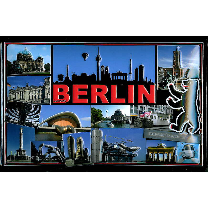 Blechschild Nostalgieschild Berlin Sehenswürdigkeiten DDR Ostalgie Schild Souvenir