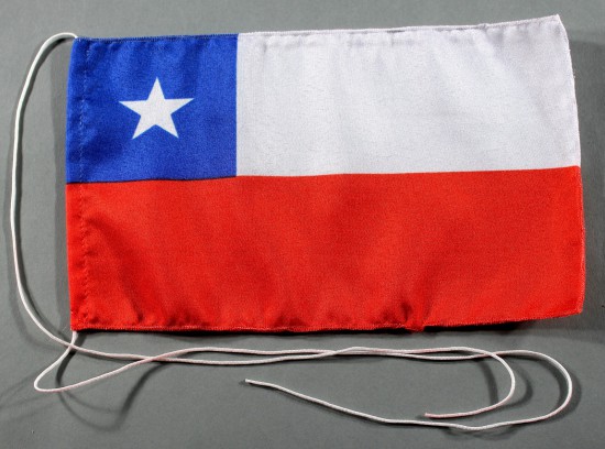 Tischflagge Chile 25x15 cm optional mit Holz- oder Chromständer Tischfahne Tischfähnchen