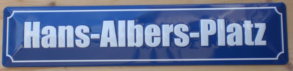 Strassenschild Hans Albers Platz Hamburg St. Pauli aus Stahlblech 46x10 cm Schild Souvenir Andenken