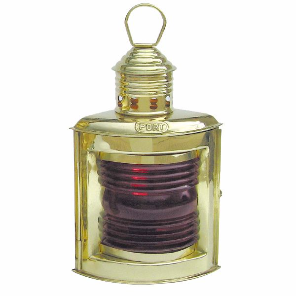 Backbordlampe-Petroleum Positionslampe Backbordlampe rot Schiffslampe Messing 23cm Petroleumbrenner