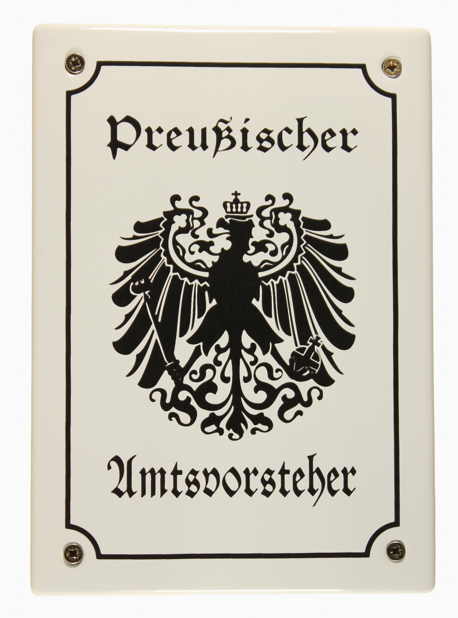 Hinweis Schild Preußischer Amtsvorsteher Preussen Emaille Türschild