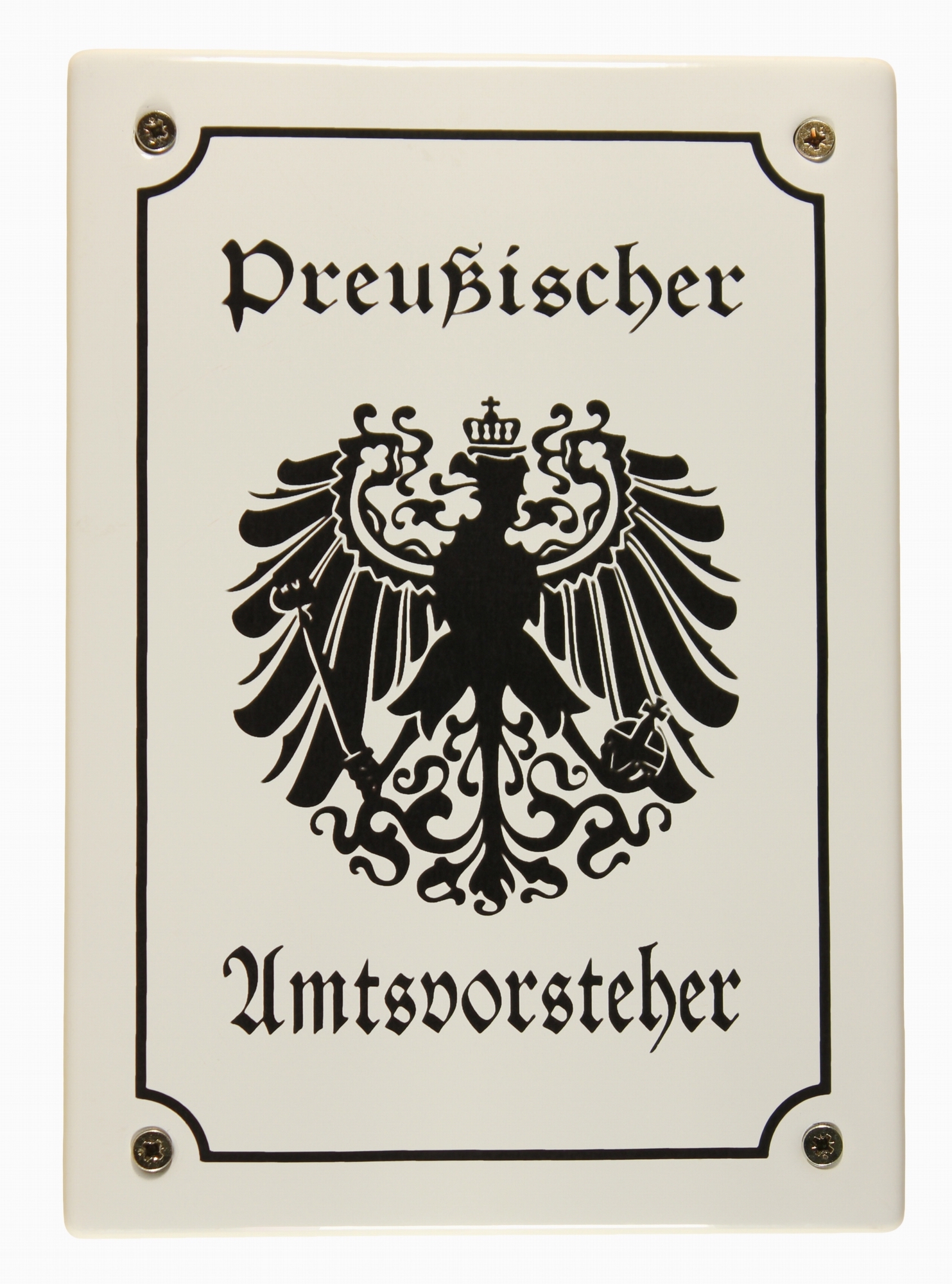 schild-preussischer-amtsvorsteher Hinweis Schild Preußischer Amtsvorsteher Preussen Emaille Türschild