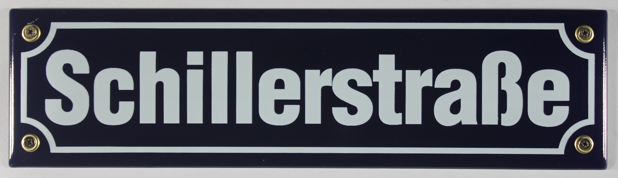 Strassenschild Schillerstraße 30x8 cm  Emaille Schild Emaile Emailleschild