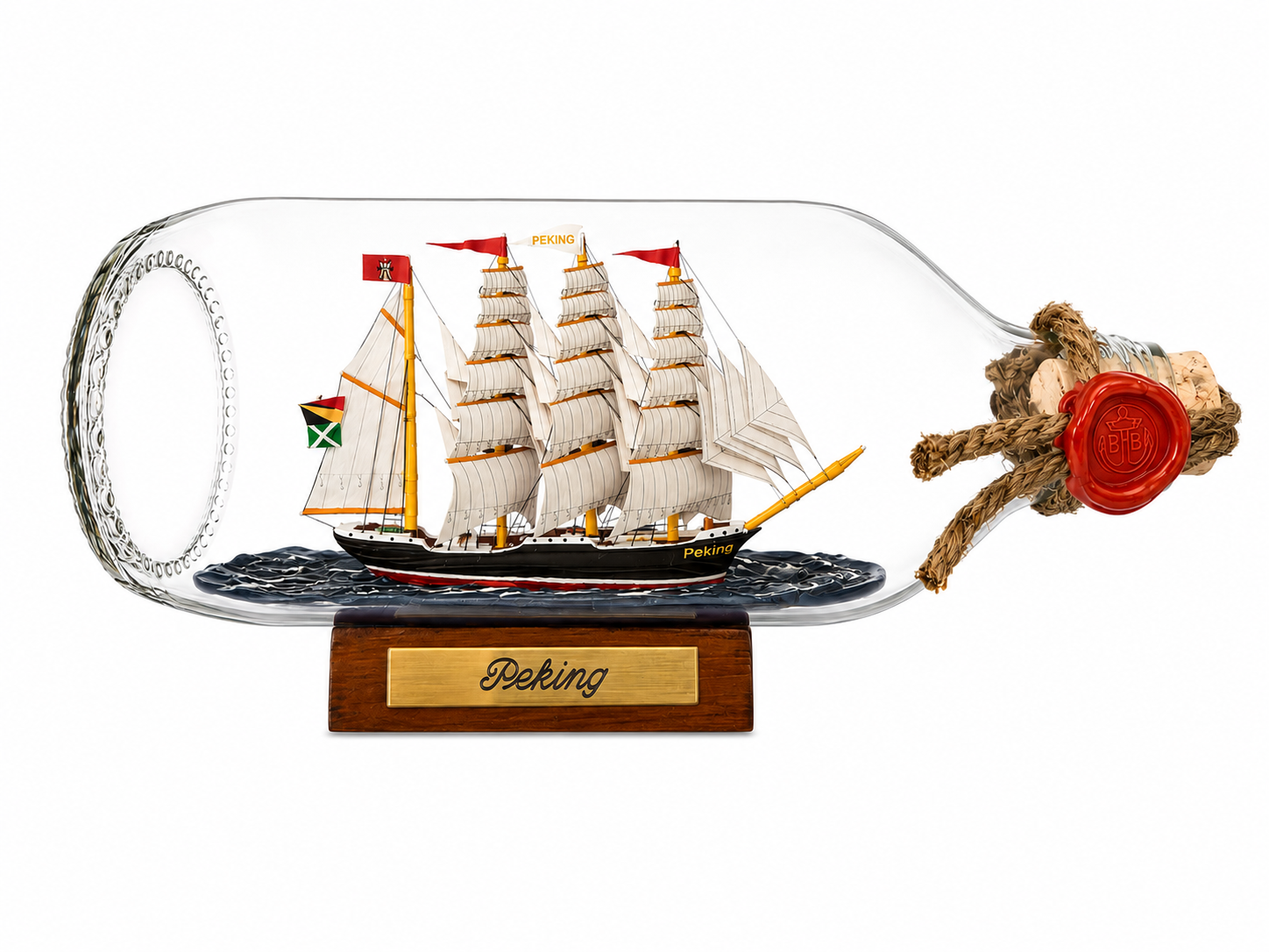 Peking runde Flasche 0,3 Liter Buddelschiff Flaschenschiff