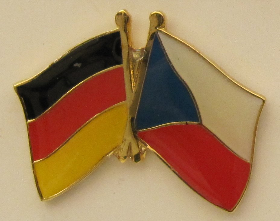 Tschechien / Deutschland Freundschafts Pin Anstecker Flagge Fahne Nationalflagge