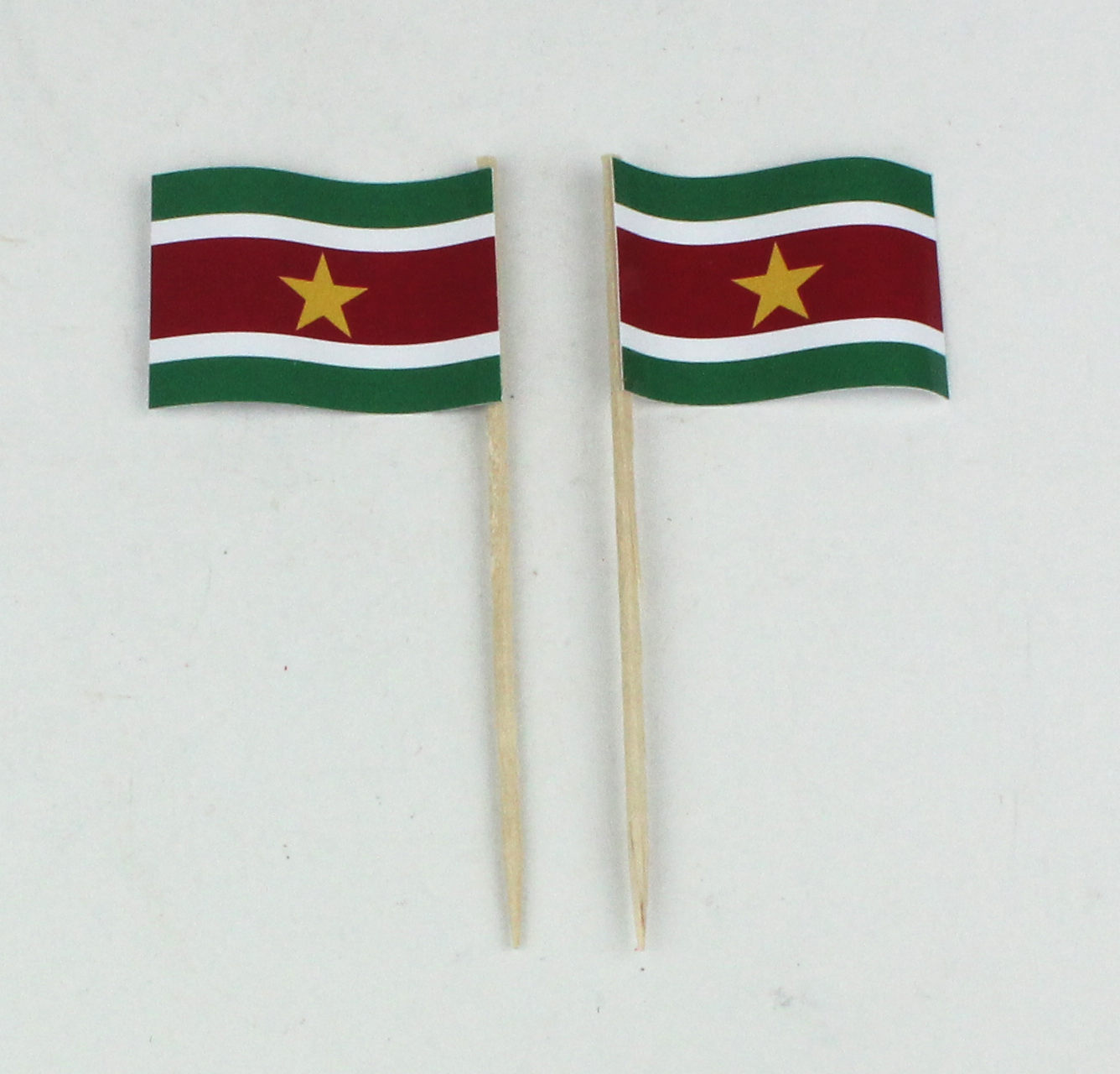 Party-Picker Flagge Suriname Papierfähnchen in Spitzenqualität 50 Stück Beutel