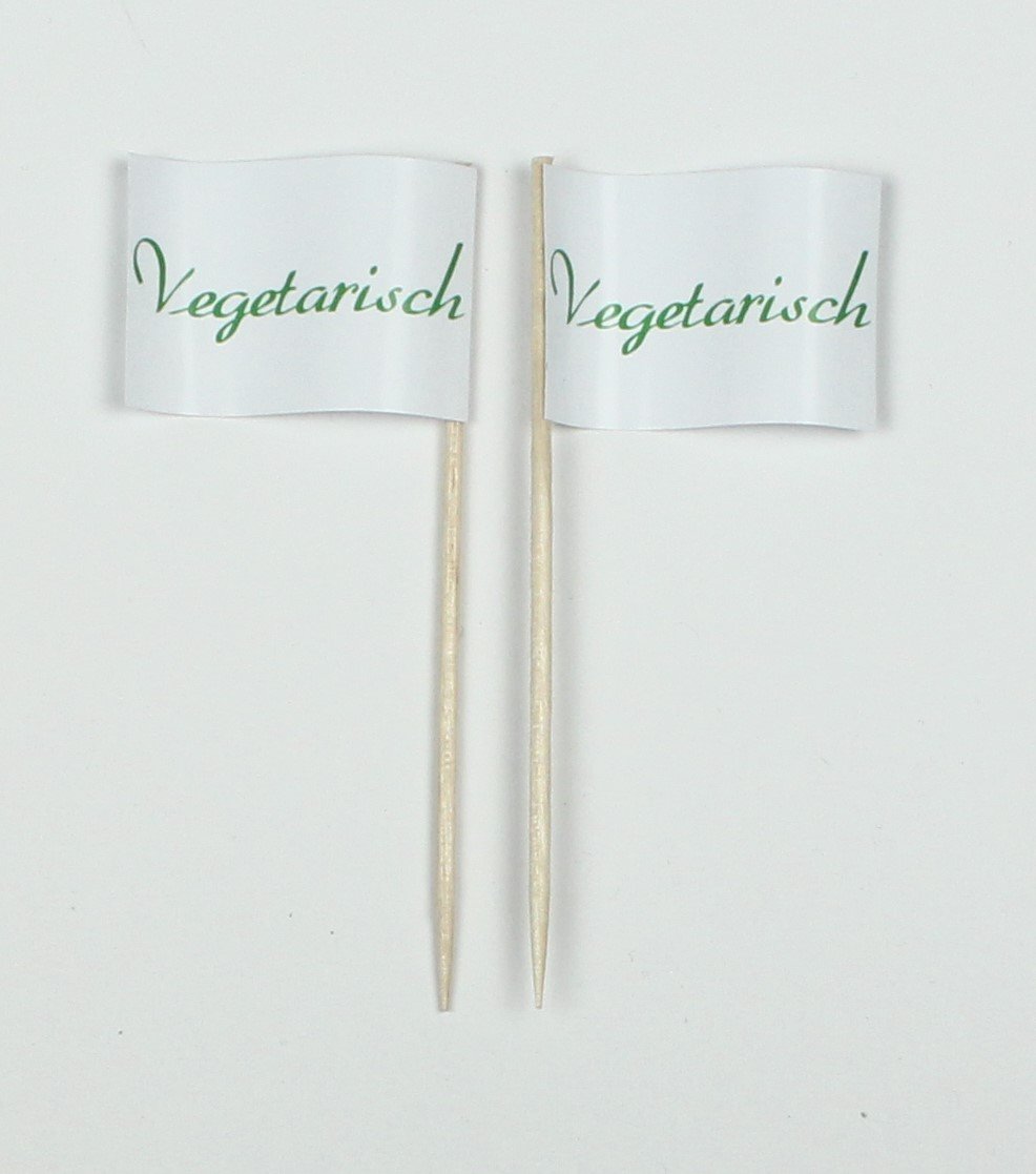 Party-Picker Flagge grün Vegetarisch Papierfähnchen in Spitzenqualität 50 Stück Beutel