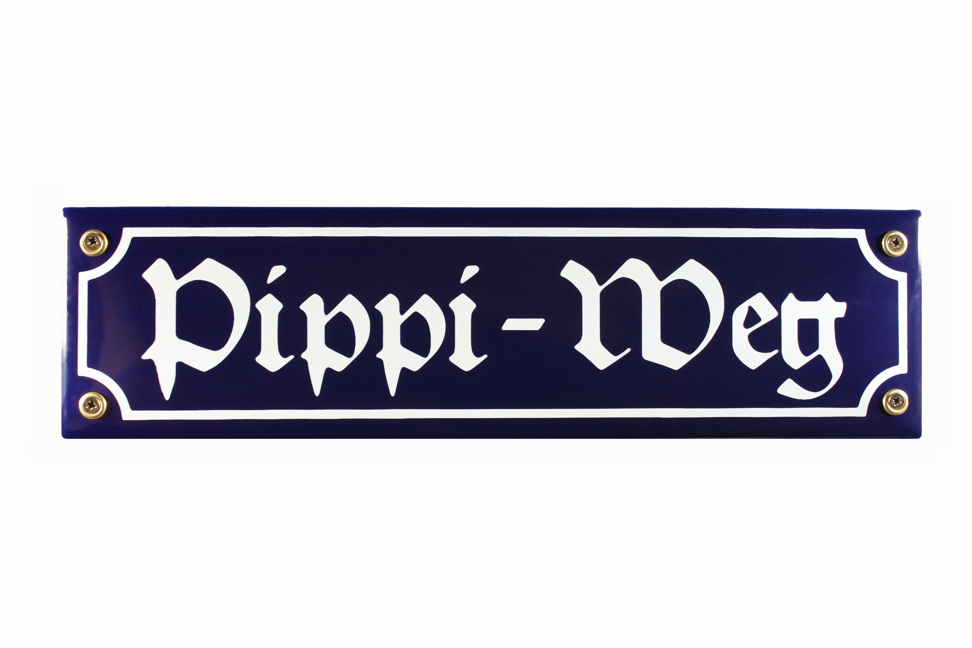 Strassenschild Pippi - Weg 30x8 cm Email Strassen Schild Biergarten Emaille