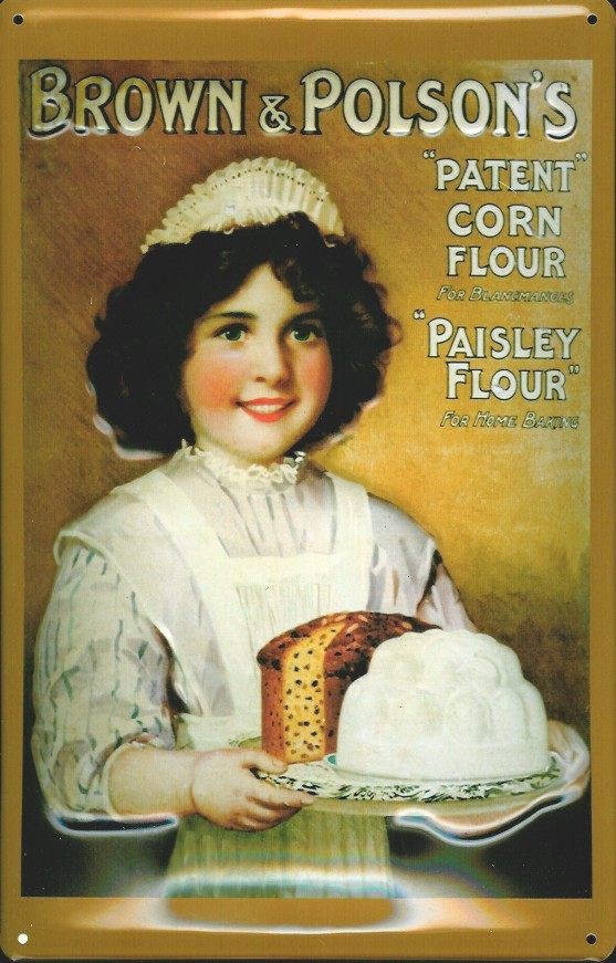 Blechschild Brown & Polson's Corn Paisley Flour Mais Stärke Schild