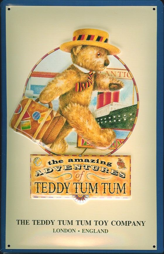 A625-Teddy-Tum-Tum Blechschild Nostalgieschild Teddy Tum Tum Bär Spielzeug Teddybär