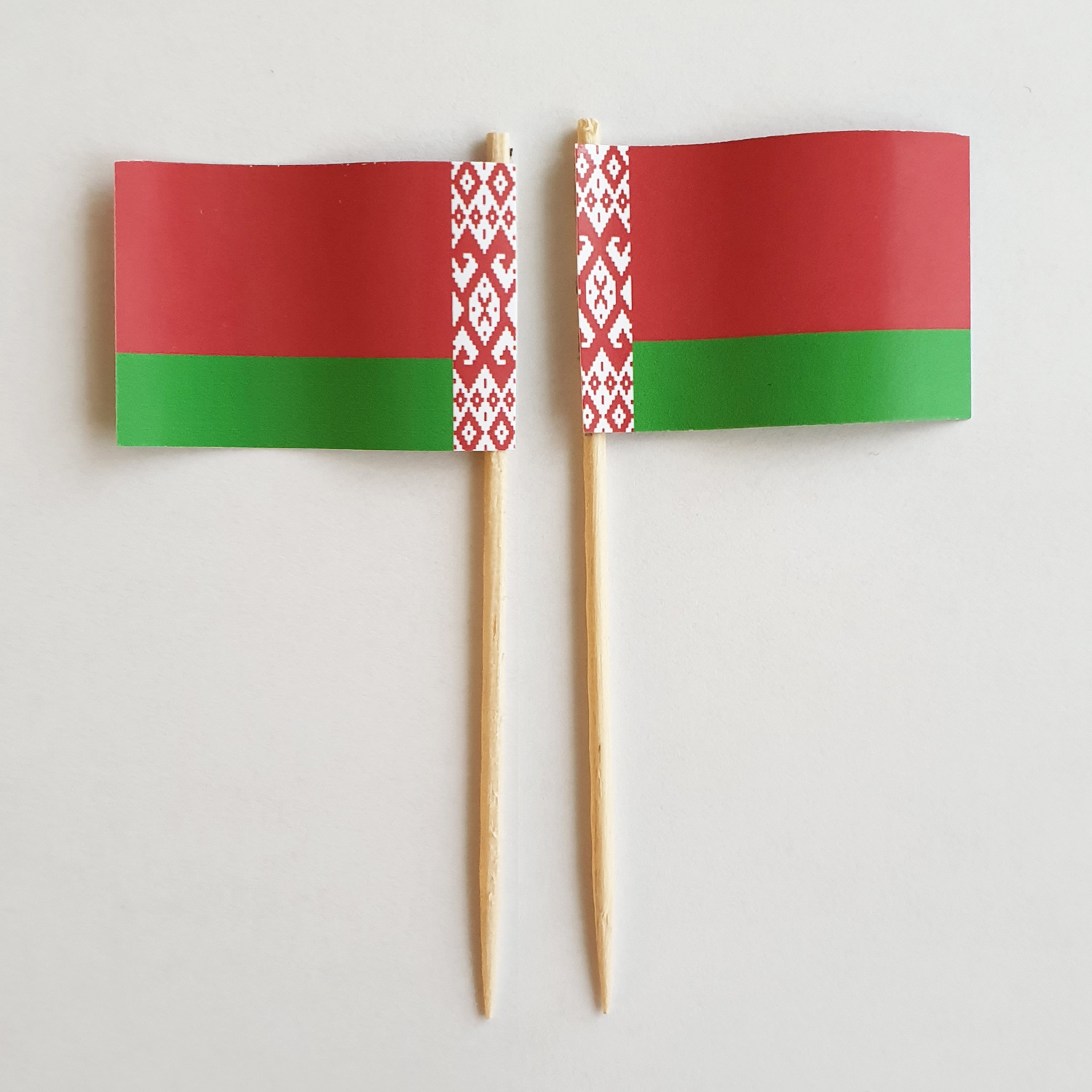 Party-Picker Flagge Weißrussland Papierfähnchen in Spitzenqualität 50 Stück Beutel