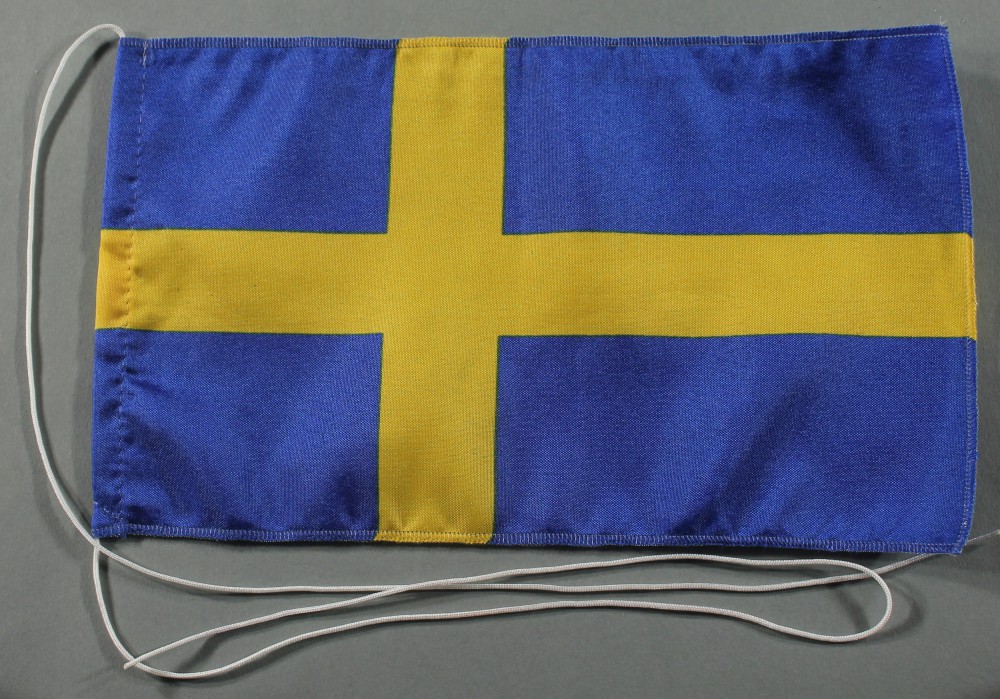 Tischflagge Schweden 25x15 cm optional mit Holz- oder Chromständer Tischfahne Tischfähnchen