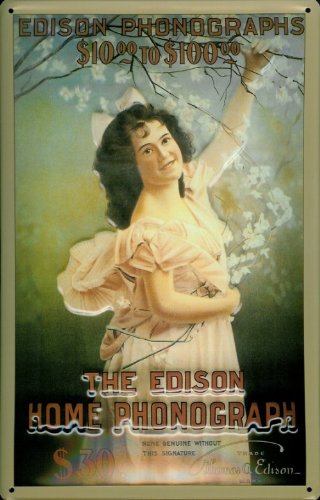 51FjBibuTdL Blechschild Nostalgieschild The Edison Home Phonograph (4)