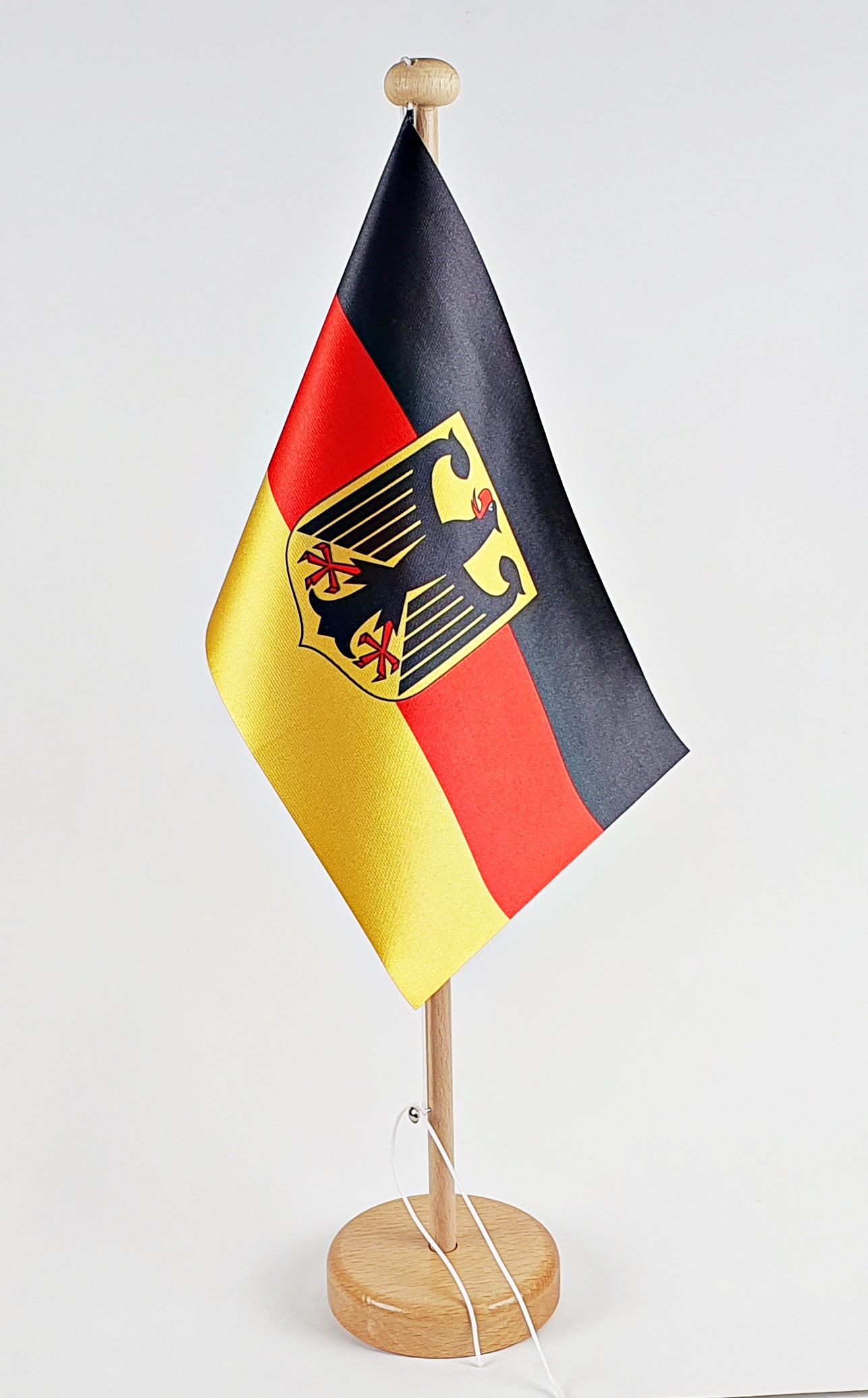 Tischflagge Deutschland Dienstflagge Adler 25x15 cm optional mit Holz- oder Chromständer Tischfahne