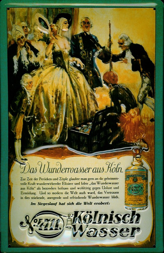 Blechschild 4711 Wunderwasser Adel Hofdame Diener kölnisch Wasser Parfum Schild Werbeschild Nostalgi