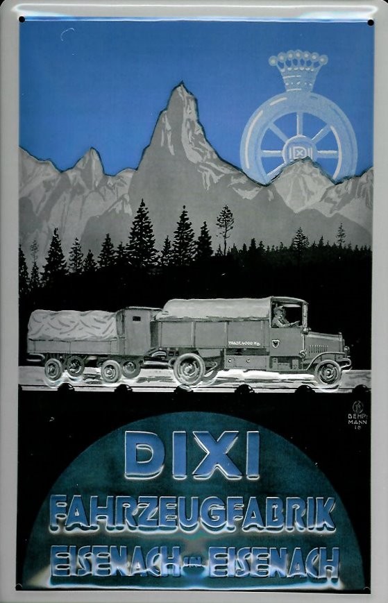 Blechschild Dixi Lastwagen LKW Eisenach Schild Werbeschild retro Nostalgieschild