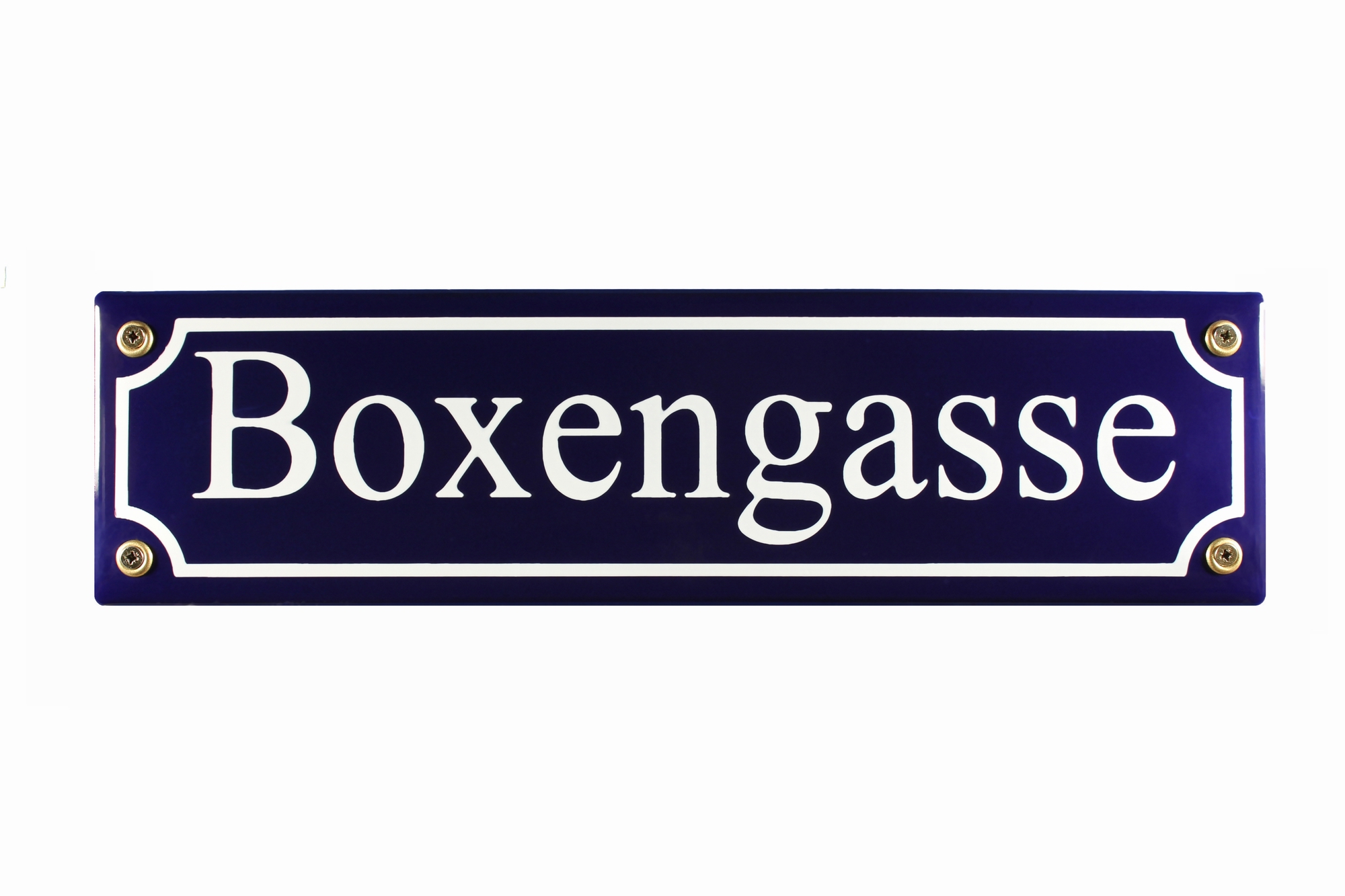 Strassenschild Boxengasse blau 30x8 cm Email Strassen Schild Emailleschild