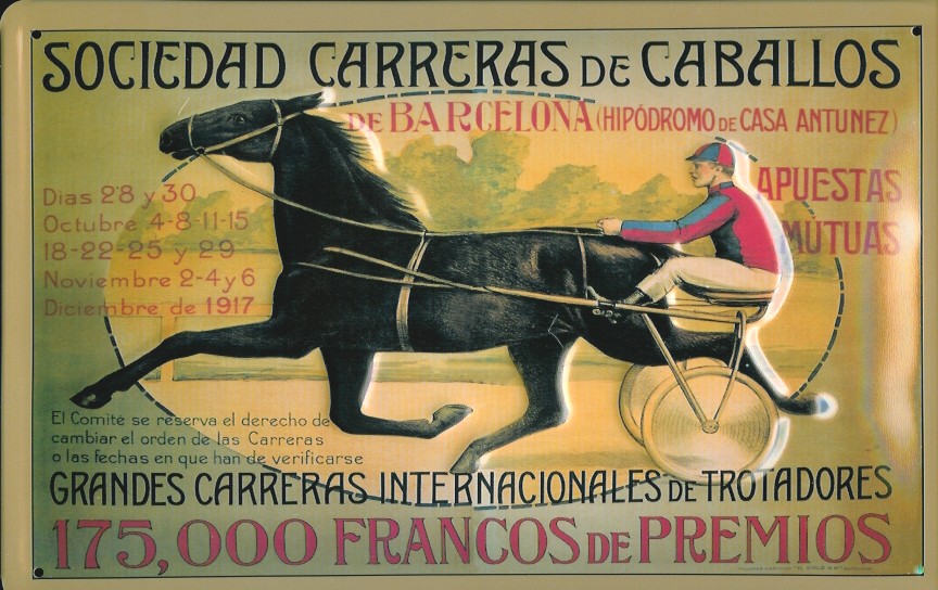 Blechschild Nostalgieschild :  Sociedad Carreras de Caballos