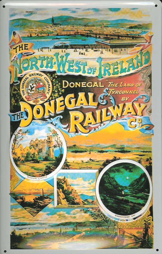 Blechschild Nostalgieschild Donegal Ireland Railway Eisenbahn Irland