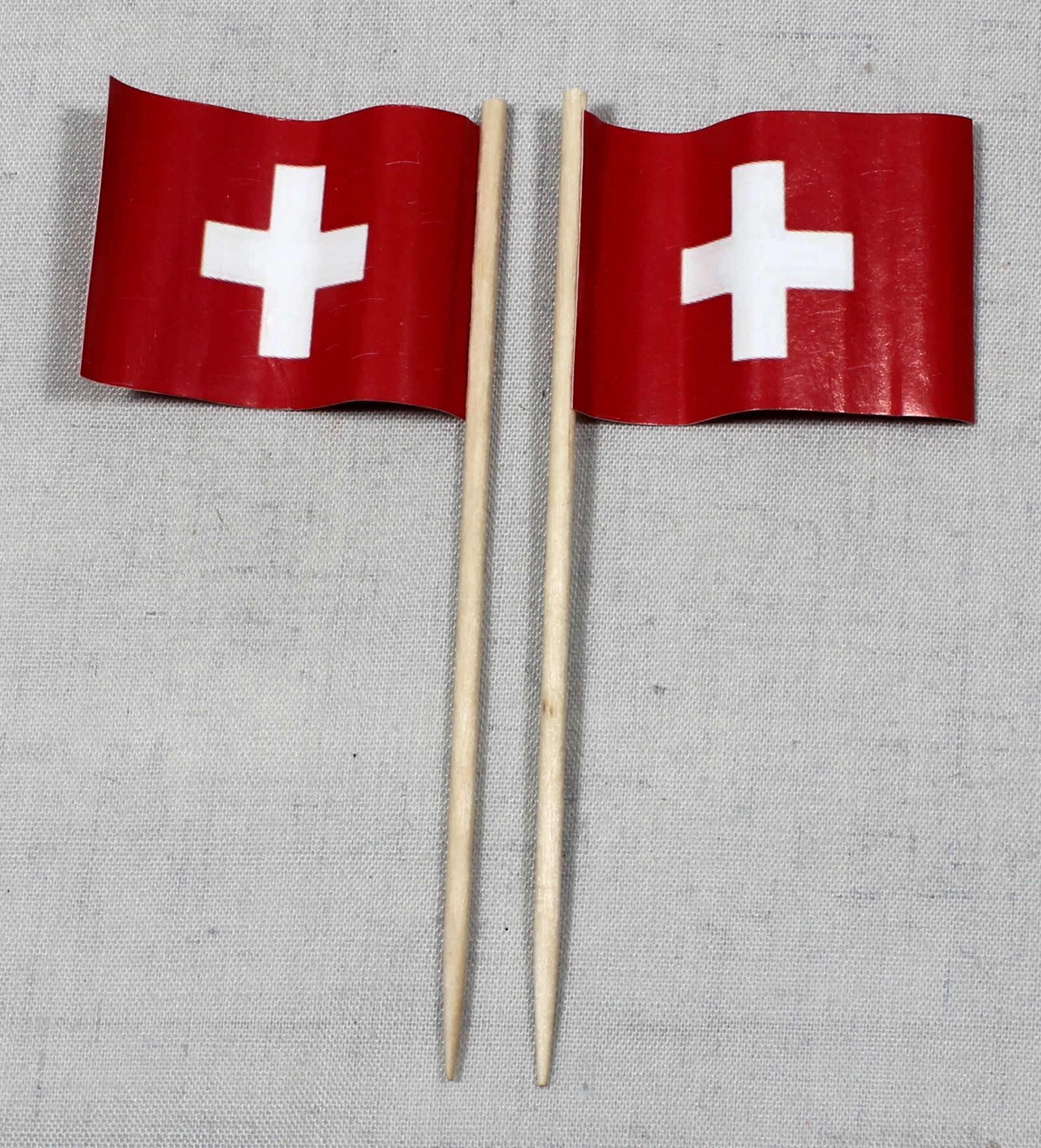 Party-Picker Flagge Schweiz rechteckig Papierfähnchen in Spitzenqualität 50 Stück Beutel