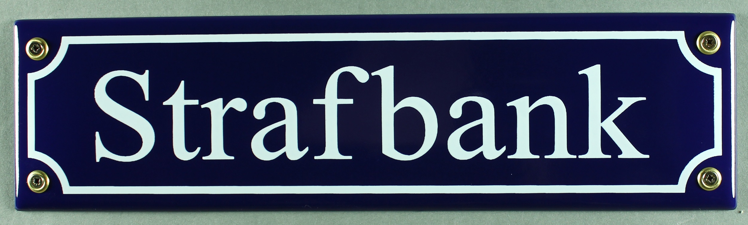 Strassenschild Strafbank 30x8 cm Email Strassen Schild Emaille