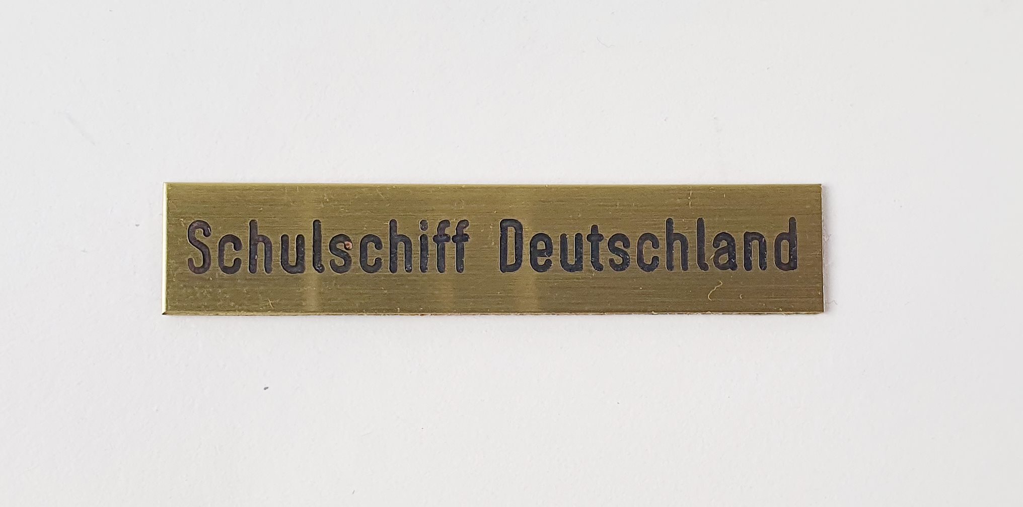 Gravur Messingschild mit eigenem Text für Buddelschiffe