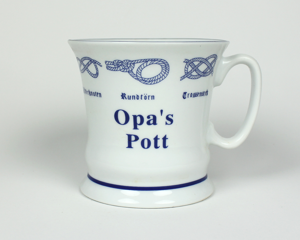 Knotenbecher Opa´s Pott mit Seemannsknoten hoch Kaffeebecher Kaffeetasse Kaffee Pott